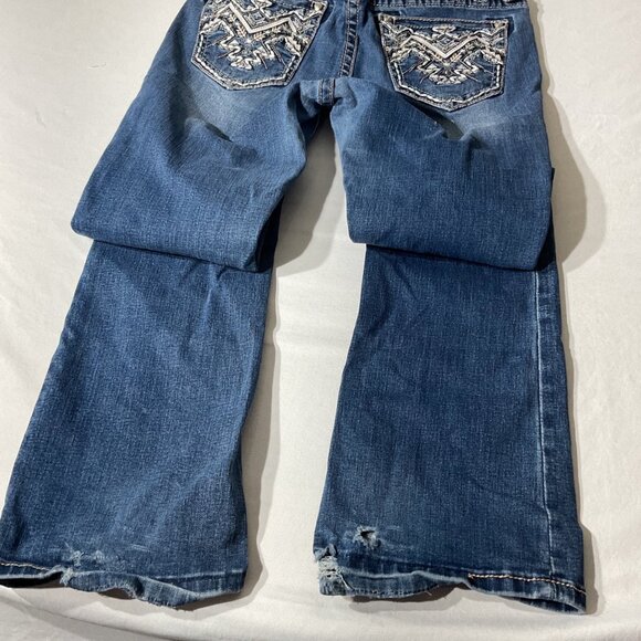 Grace In L.A. Womens Embellished Bootcut Jeans Size 28 Blue Denim With Decorativ - Picture 5 of 11